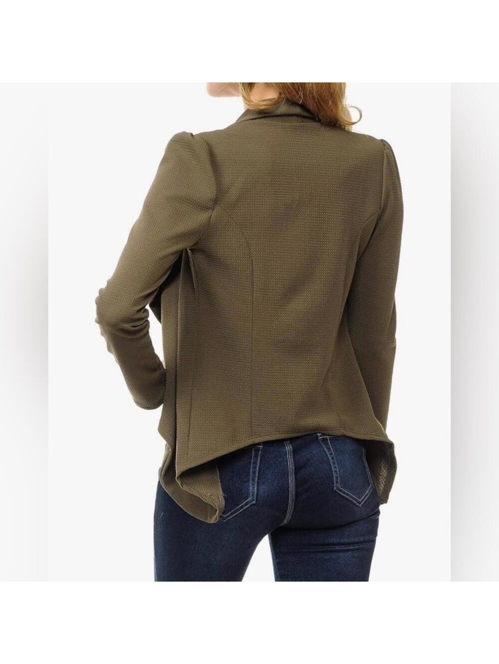 Olive Women's Draped Jacket - Picture 3 of 3